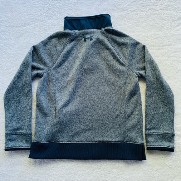 Under Armour Boys Blue & Gray Heather Quarter Button Sweater | YXS - Picture 5 of 8